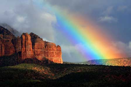 Picture of a Rainbow Over Rabbit Ears