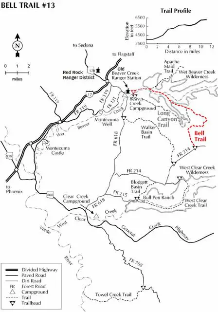 Map: Bell Trail #13 in Sedona