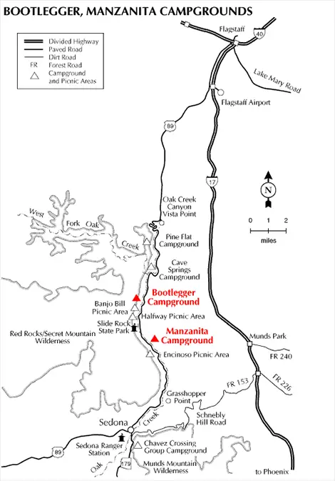 Map: Manzanita Campground in Sedona