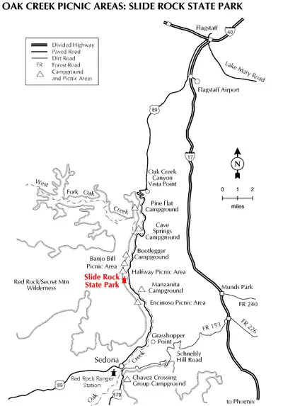 Map To Slide Rock